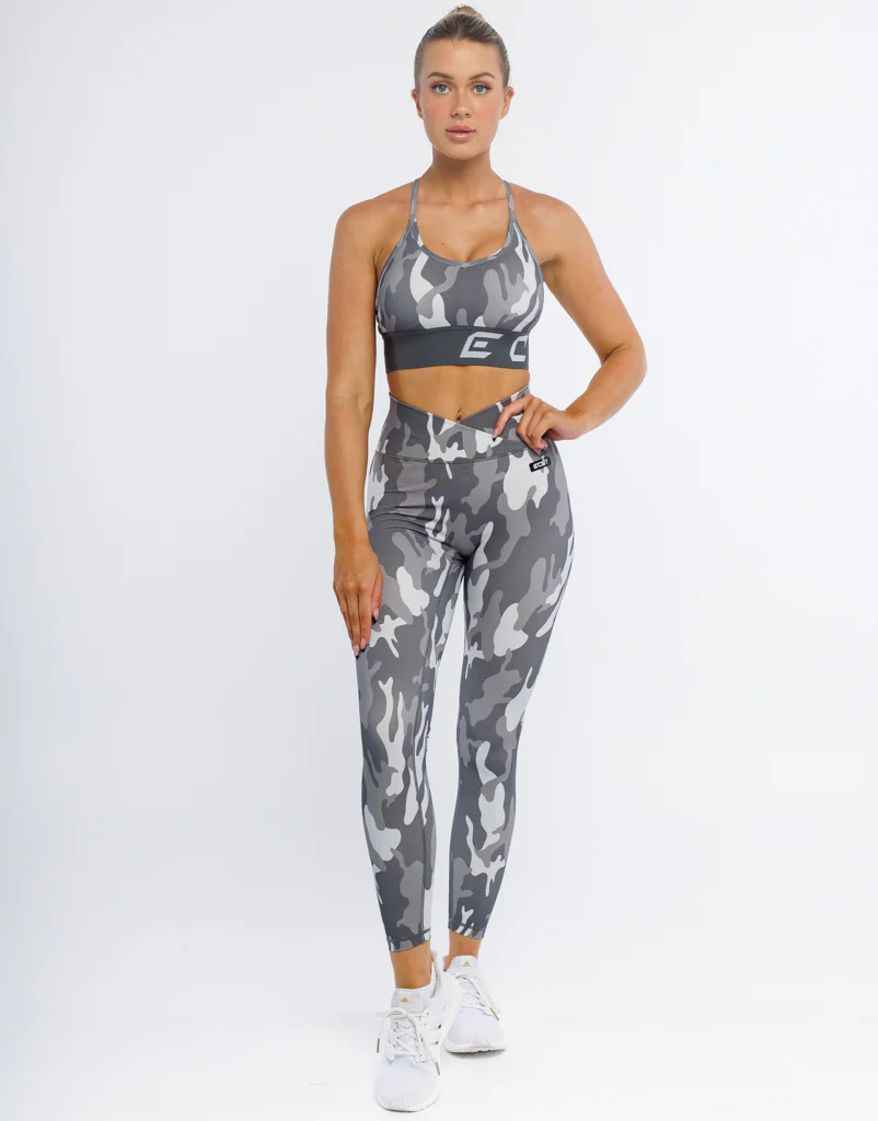 Hyper Camo Sports Bra - Stealth Grey - Image 4