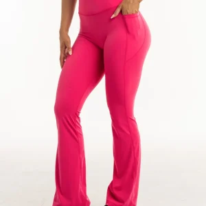 Flare Pocket Leggings - Bright Pink