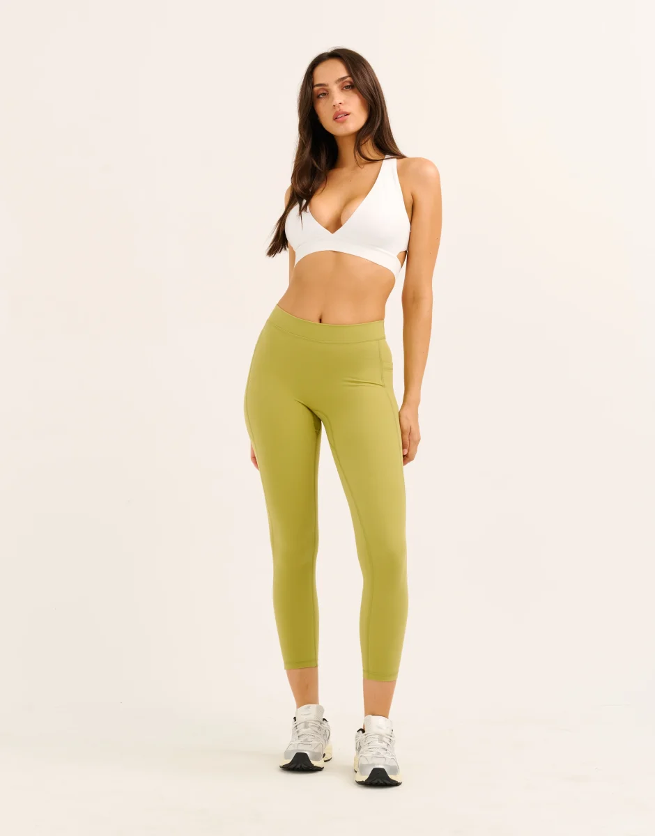 Ascend Pocket Mid-Waist Leggings 23" - Olive - Image 7