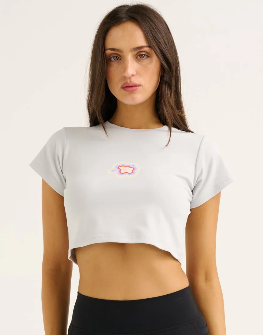 Cloud Cropped Tee – Micro Grey